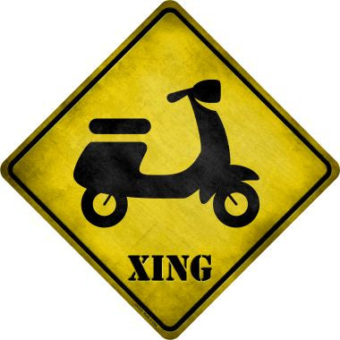 Moped Xing Novelty Metal Crossing Sign CX-212