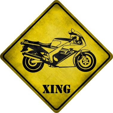 High Speed Motorcycle Xing Novelty Metal Crossing Sign CX-215