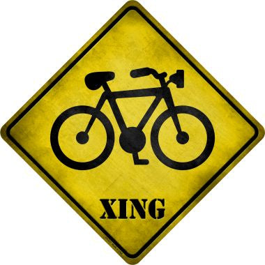 Bicycle Xing Novelty Metal Crossing Sign
