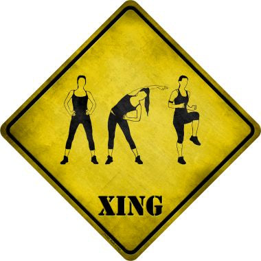 Women Working Out Xing Novelty Metal Crossing Sign CX-225