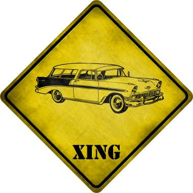 Classic '59 Cadillac Xing Novelty Metal Crossing Sign CX-229