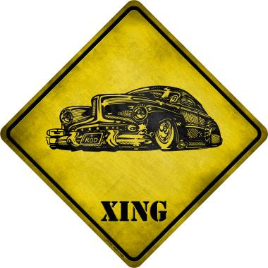 Classic Hot Rod Xing Novelty Metal Crossing Sign CX-230