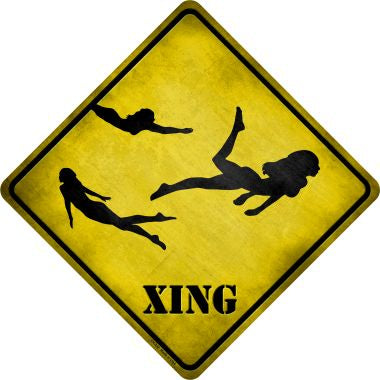 Women Swimming Xing Novelty Metal Crossing Sign CX-232