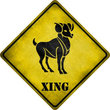 Aries Zodiac Animal Xing Novelty Metal Crossing Sign
