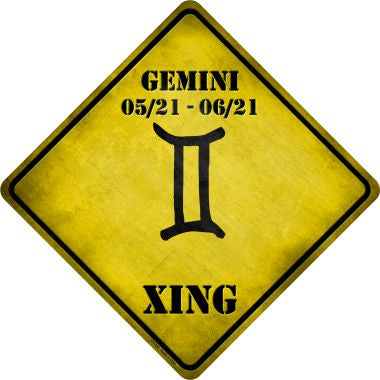 Gemini Zodiac Symbol Xing Novelty Metal Crossing Sign