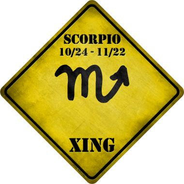 Scorpio Zodiac Symbol Xing Novelty Metal Crossing Sign