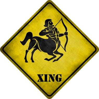 Sagittarius Zodiac Animal Xing Novelty Metal Crossing Sign