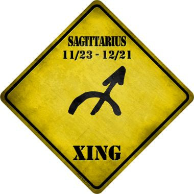 Sagittarius Zodiac Symbol Xing Novelty Metal Crossing Sign