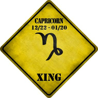 Capricorn Zodiac Symbol Xing Novelty Metal Crossing Sign