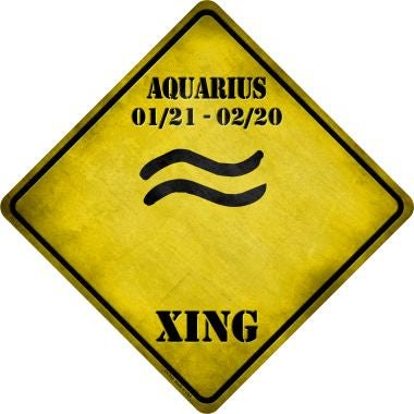 Aquarius Zodiac Symbol Xing Novelty Metal Crossing Sign