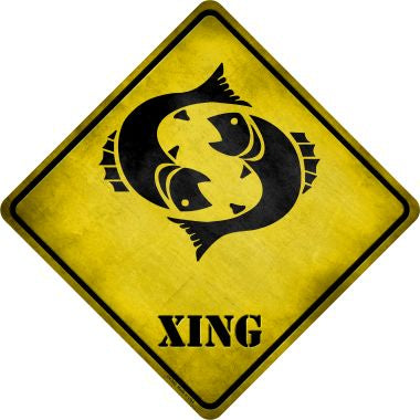 Pisces Zodiac Animal Xing Novelty Metal Crossing Sign