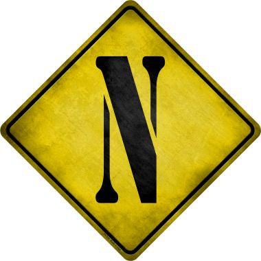 Letter N Xing Novelty Metal Crossing Sign CX-279
