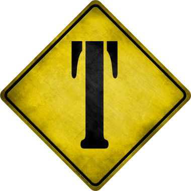 Letter T Xing Novelty Metal Crossing Sign CX-285