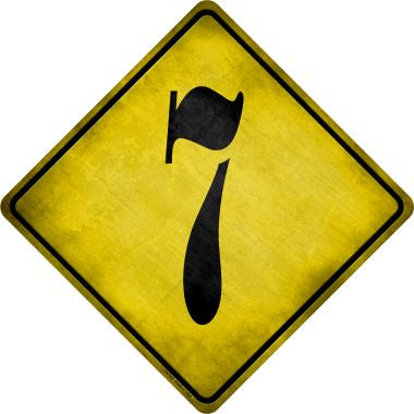 Number 7 Xing Novelty Metal Crossing Sign CX-304