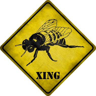 Cartoon Bee Xing Novelty Metal Crossing Sign