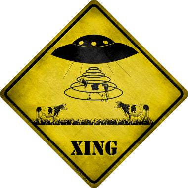 Alien Abduction Xing Novelty Metal Crossing Sign