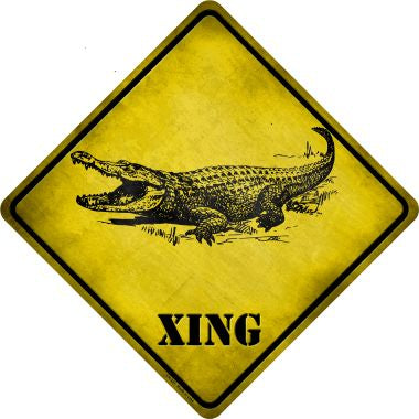 Alligator Xing Novelty Metal Crossing Sign