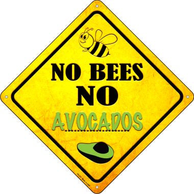 No Bees No Avocados Novelty Crossing Sign CX-337
