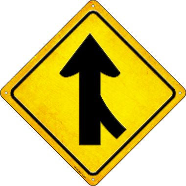 Lane Merging From Right Novelty Metal Crossing Sign CX-383