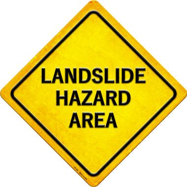 Landslide Hazard Area Novelty Metal Crossing Sign CX-393