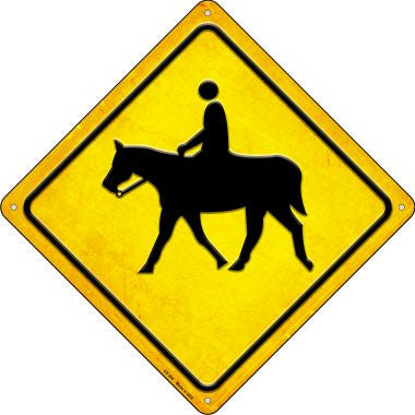 Horserider Novelty Metal Crossing Sign CX-394