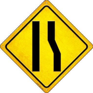 Right Lane Ends Novelty Metal Crossing Sign CX-408