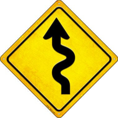 Curvy Road Novelty Metal Crossing Sign