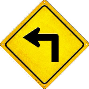 Left Turn Novelty Metal Crossing Sign CX-443