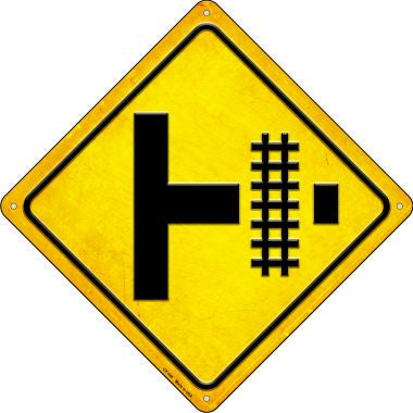 Railroad Crossing Right Novelty Metal Crossing Sign CX-448