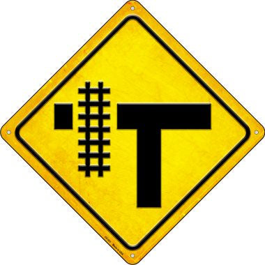 Railroad Crossing Left Novelty Metal Crossing Sign CX-451