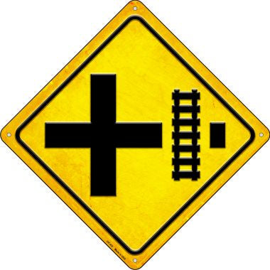 Railroad Crossing Right Novelty Metal Crossing Sign CX-452