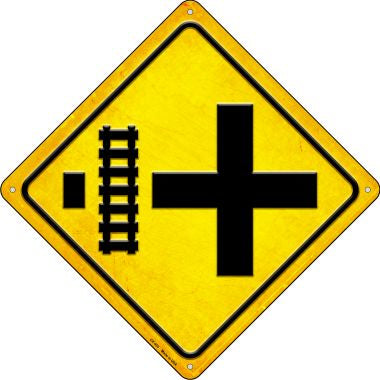 Railroad Crossing Left Novelty Metal Crossing Sign CX-453