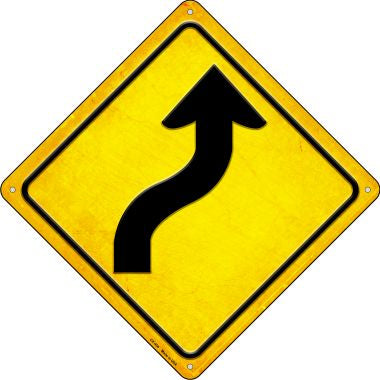 Curve Right Novelty Metal Crossing Sign