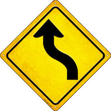 Curve Left Novelty Metal Crossing Sign