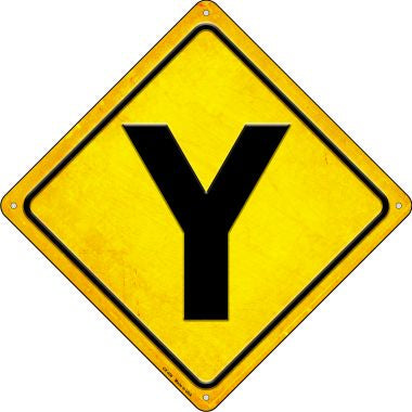 Y Intersection Novelty Metal Crossing Sign CX-458