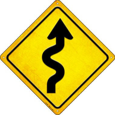 Winding Road Novelty Metal Crossing Sign