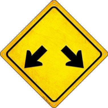 Double Arrow Novelty Metal Crossing Sign