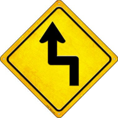 Left Reverse Turn Novelty Metal Crossing Sign CX-463