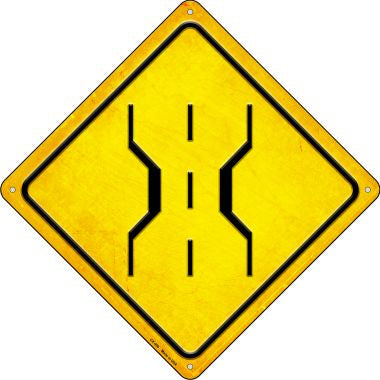 Road Narrows Novelty Metal Crossing Sign