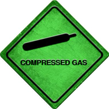 Compressed Gas Novelty Metal Crossing Sign CX-532