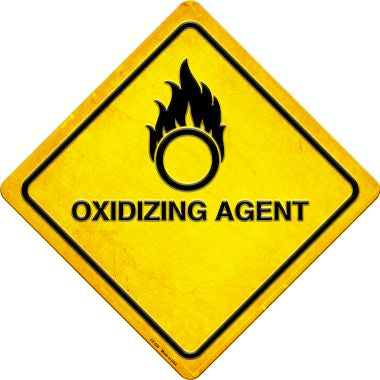 Oxidizing Agent Novelty Metal Crossing Sign CX-536