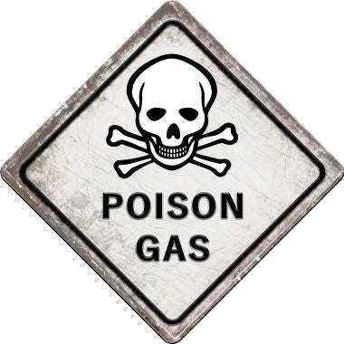 Poison Gas Novelty Metal Crossing Sign CX-541