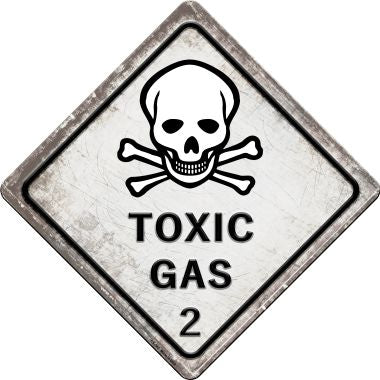 Toxic Gas Novelty Metal Crossing Sign CX-543