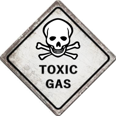 Toxic Gas Novelty Metal Crossing Sign CX-544