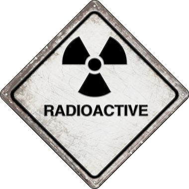 Radioactive Novelty Metal Crossing Sign CX-549