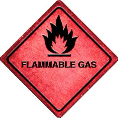 Flammable Gas Novelty Metal Crossing Sign CX-555