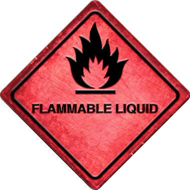 Flammable Liquid Novelty Metal Crossing Sign CX-557
