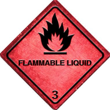 Flammable Liquid Novelty Metal Crossing Sign CX-558