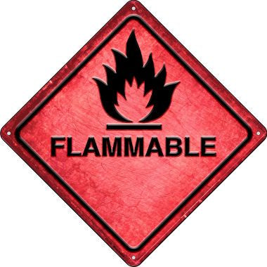Flammable Novelty Metal Crossing Sign CX-559