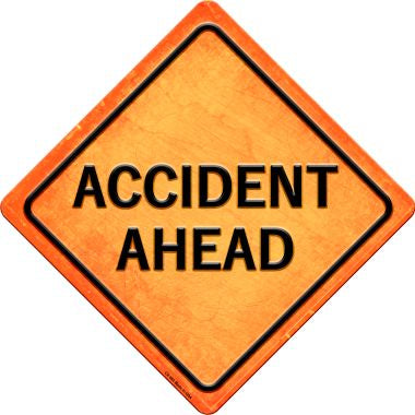 Accident Ahead Novelty Metal Crossing Sign